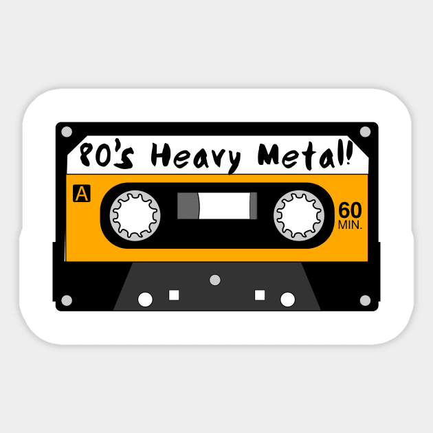 80’s Heavy Metal Tape Sticker by MessageOnApparel